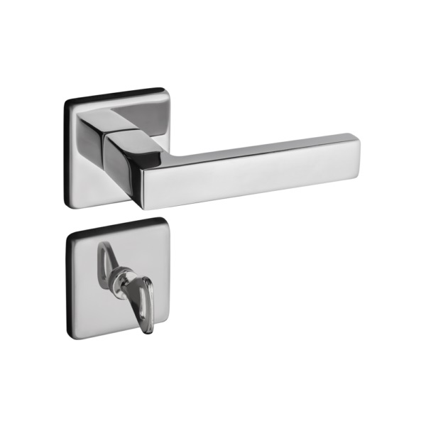 FECHADURA BANHEIRO 409B 60MM CROMADA ROSETA QUADRADA CONCEPT - Foto 1