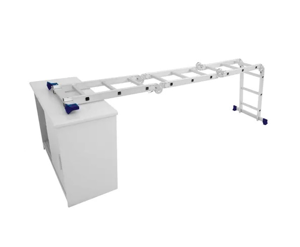 ESCADA MULTIFUNCIONAL COM PLATAFORMA 4X3 MEDIDA TOTAL 3,36 METRO PARA 150KG - Foto 1