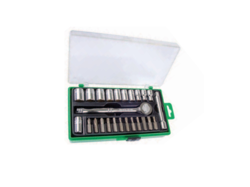 JOGO DE SOQUETE SEXTAVADO ENCAIXE 1/4 4 A 13MM 25 PE�AS 234410I - Foto 1