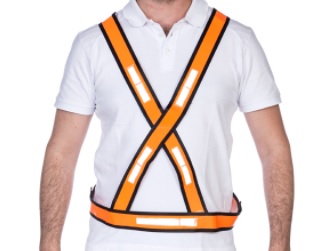 COLETE REFLETIVO EM X LARANJA/BRANCO DIURNO/NOTURNO  - Foto 1