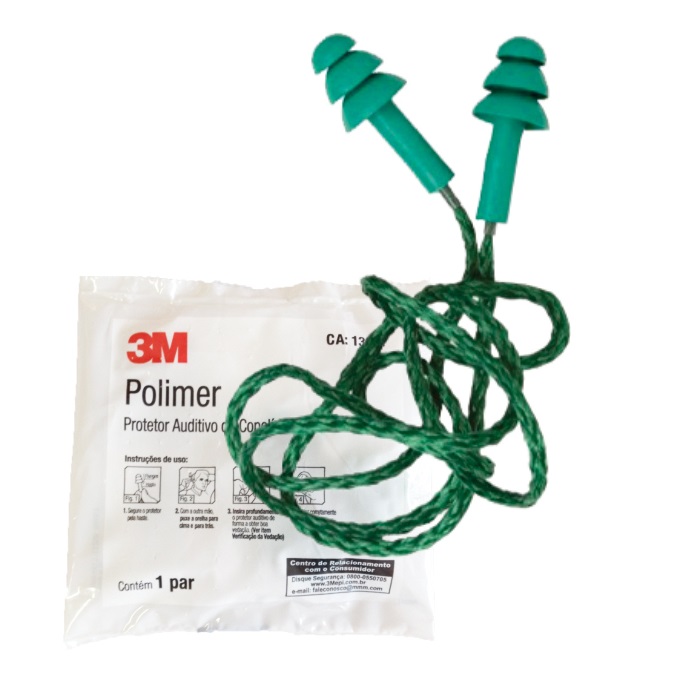 PROTETOR AURICULAR SILICONE COM CORDO VERDE SACHET 16 DECIBEIS CA 9584 - Foto 1