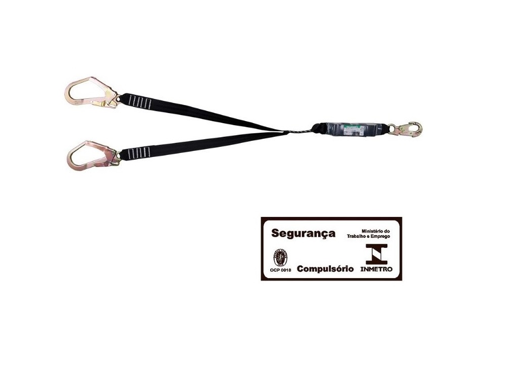 TALABARTE EM Y COM ABSORVEDOR ENERGIA 133CM (2 CONECTORES 55MM / 1 CONECTOR 15MM) CG391  - Foto 1