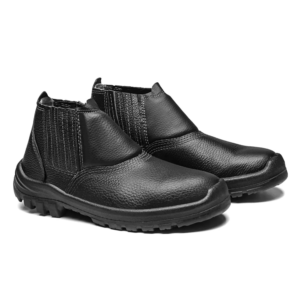 BOTINA 46 COURO PRETA ELASTICO BICO PLASTICO SOLA PU MONODENSIDADE 2020BELS4600LL  CA26467 - Foto 2