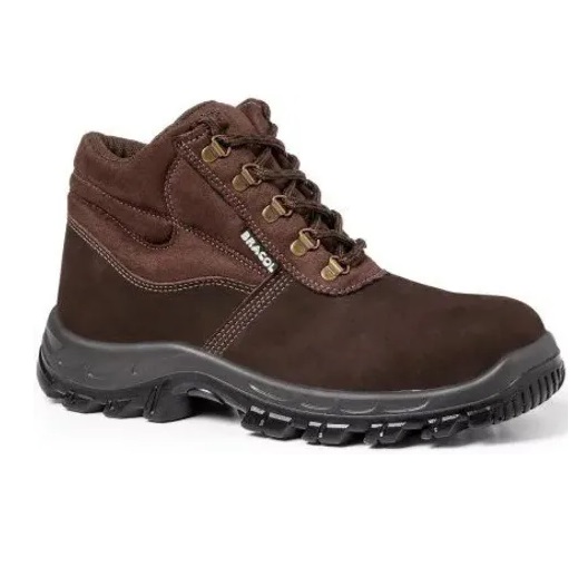 BOTINA 35 COURO NOBUCK MARRON AMARRAR LINGUA FOLE BICO PLASTICO SOLA BIDENSIDADE 4018BAFN4400LL  CA40872