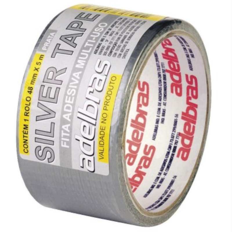 FITA ADESIVA DE TECIDO 48MMX10M PRATA SILVER TAPE  - Foto 1