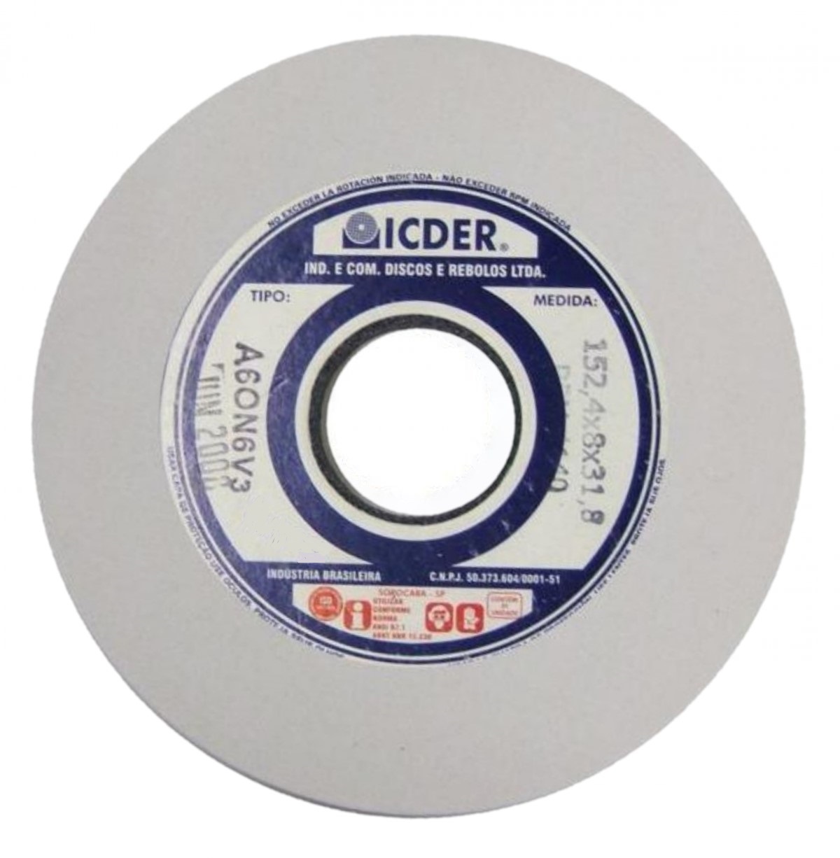 REBOLO CHANFRADO BRANCO 6X1/4 80K AA80K6V2 - Foto 1