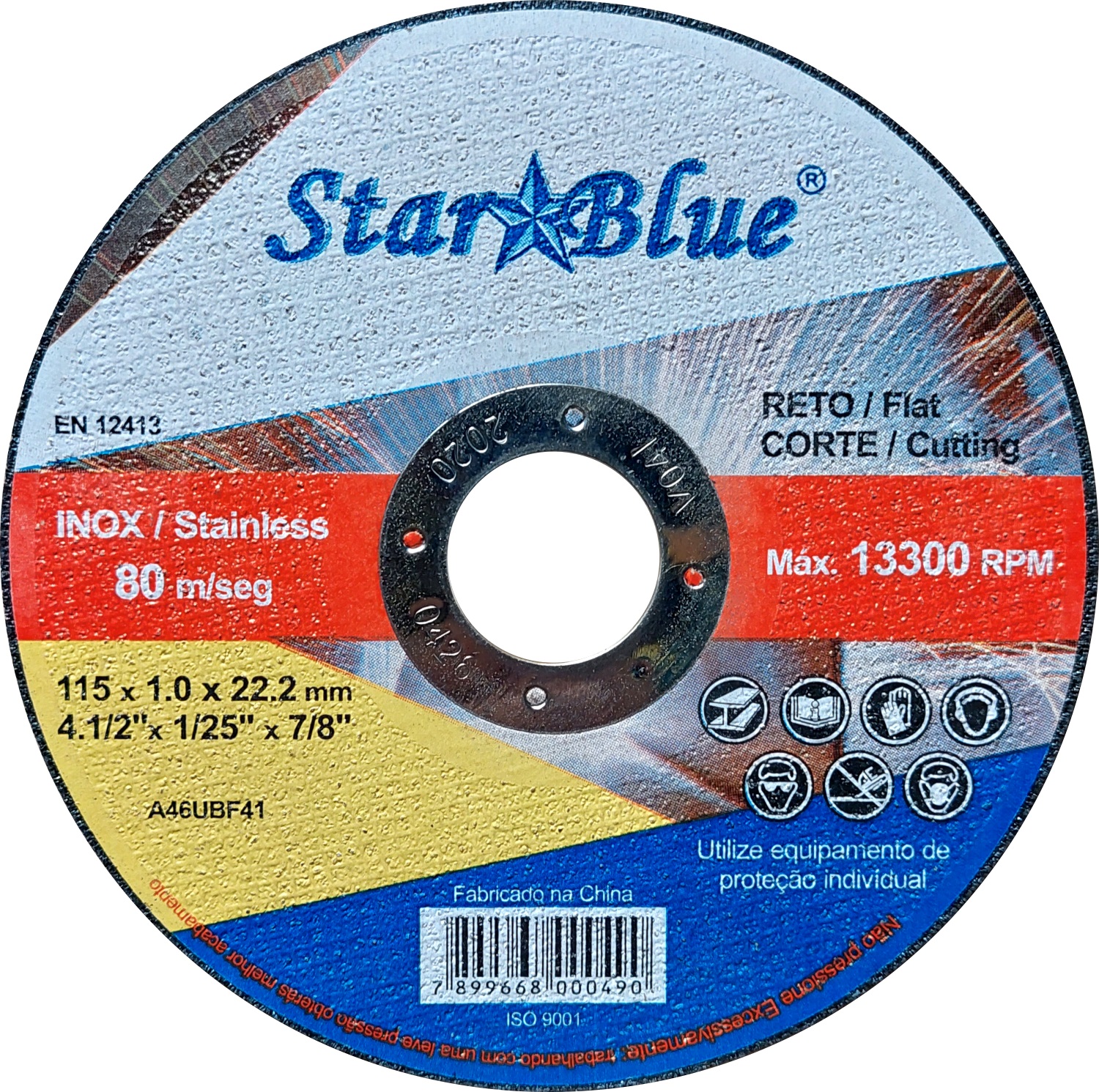DISCO CORTE INOX 4.1/2X1,0F.7/8 STARBLUE (A)
