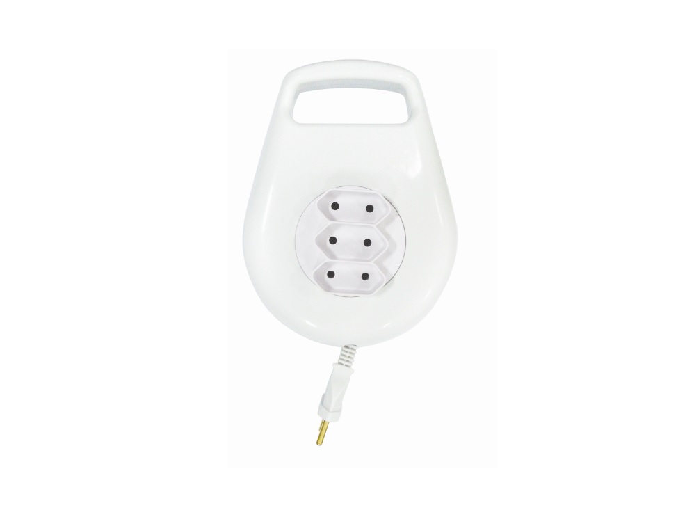 EXTENSAO 2P+T 10 METROS ENROLADA BRANCA 125/250V 16973  (*)