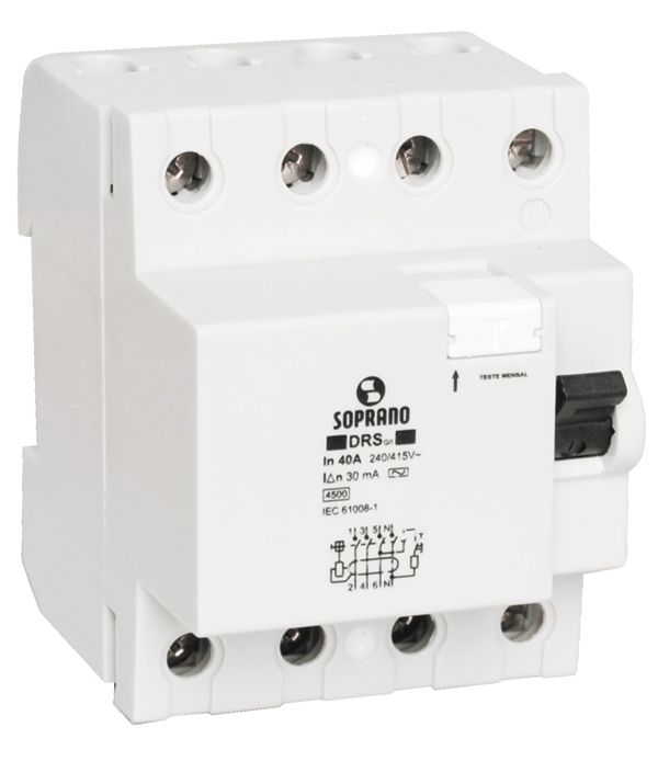 DISJUNTOR DR 25A RESIDUAL TETRAPOLAR DRS4- 025A  - Foto 1