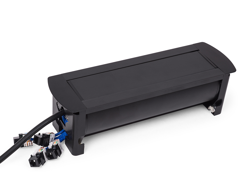 R�GUA ROTATIVA PRETA MANUAL 9BLOCOS (4 MODULOS 2P+T/4 RJ45/1CEGO) (*) - Foto 1