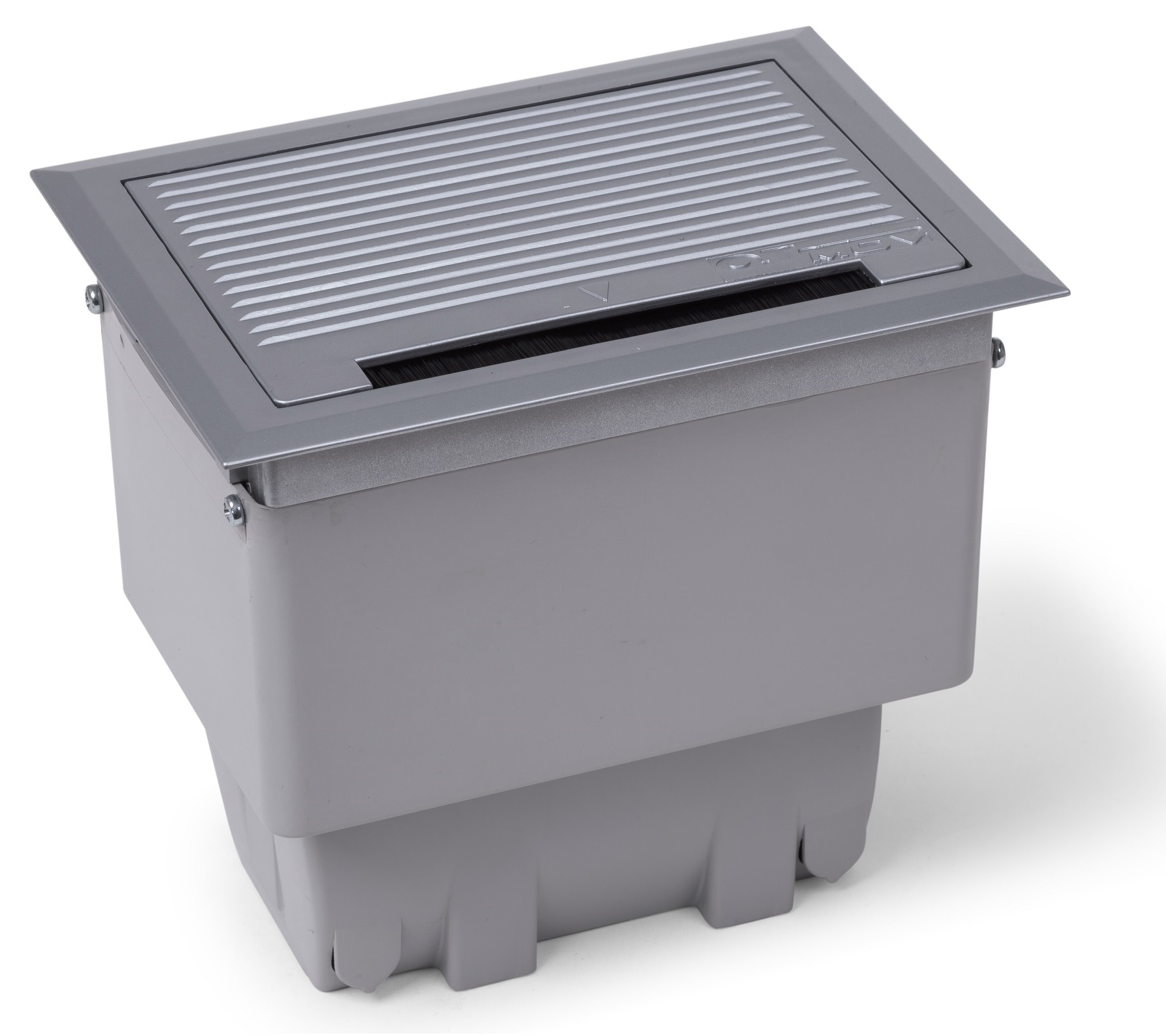CAIXA OPENBOX ABS CINZA PINTADO (2 TOMADA 2P+T 20A/1 ENCAIXE RJ45/ 1 BLOCO CEGO) QM17005.01