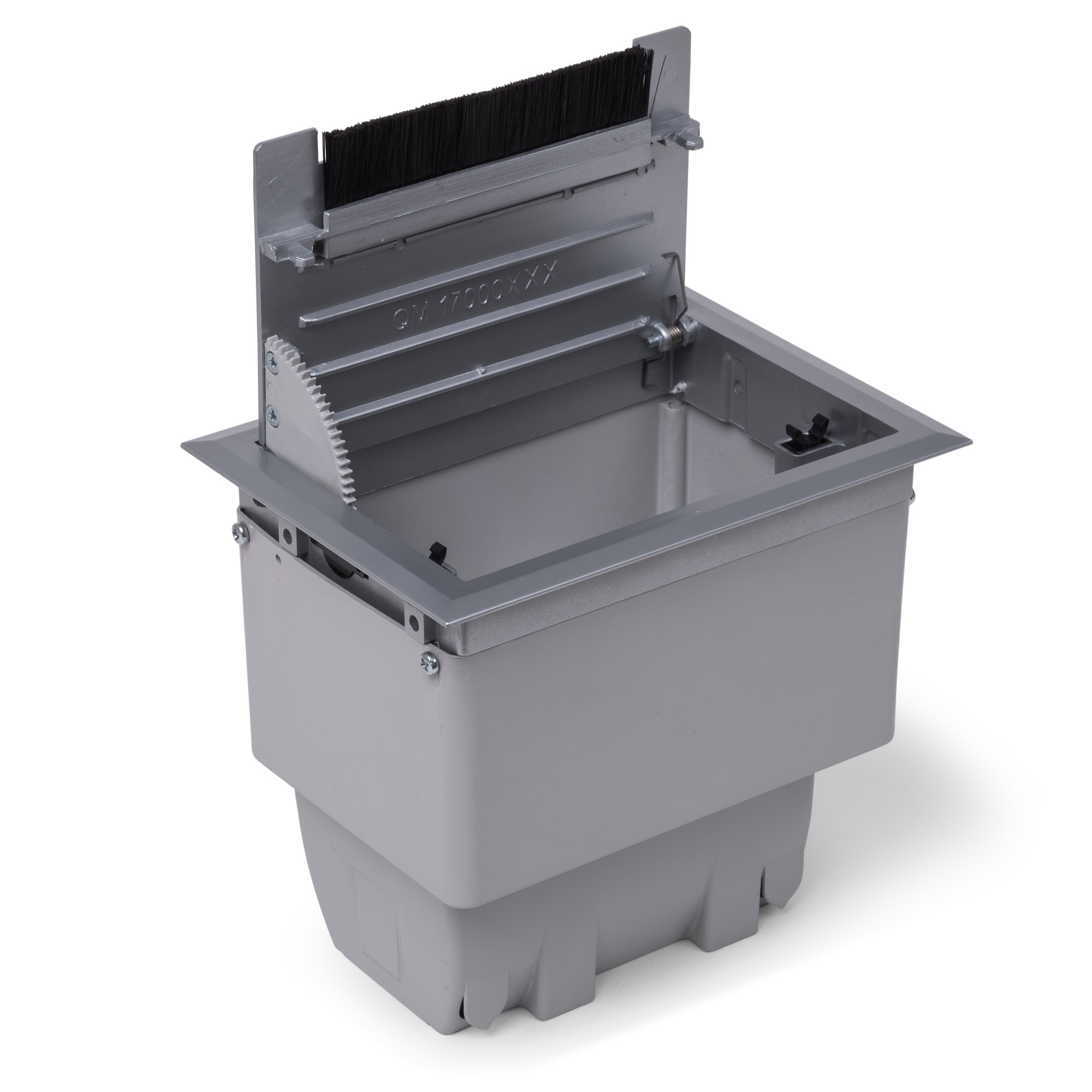 CAIXA OPENBOX ABS CINZA PINTADO (2 TOMADA 2P+T 20A/1 ENCAIXE RJ45/ 1 BLOCO CEGO) QM17005.01 - Foto 1