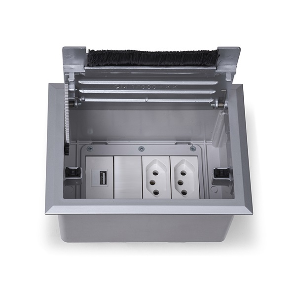 CAIXA OPENBOX ABS CINZA PINTADO (2 TOMADA 2P+T 20A/1 ENCAIXE RJ45/ 1 BLOCO CEGO) QM17005.01 - Foto 2