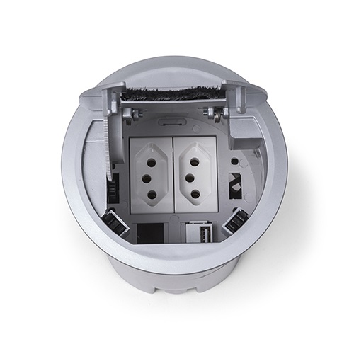 CAIXA EMBUTIR REDONDA OPENBOX MULTY 4 ABS CINZA 4 BLOCOS QM17501.01 - Foto 3