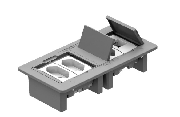CAIXA UNIVERSAL RETANGULAR NBR PARA 4 BLOCOS PRETO QTMOV (SEM BLOCOS) QM30050.00 - Foto 3