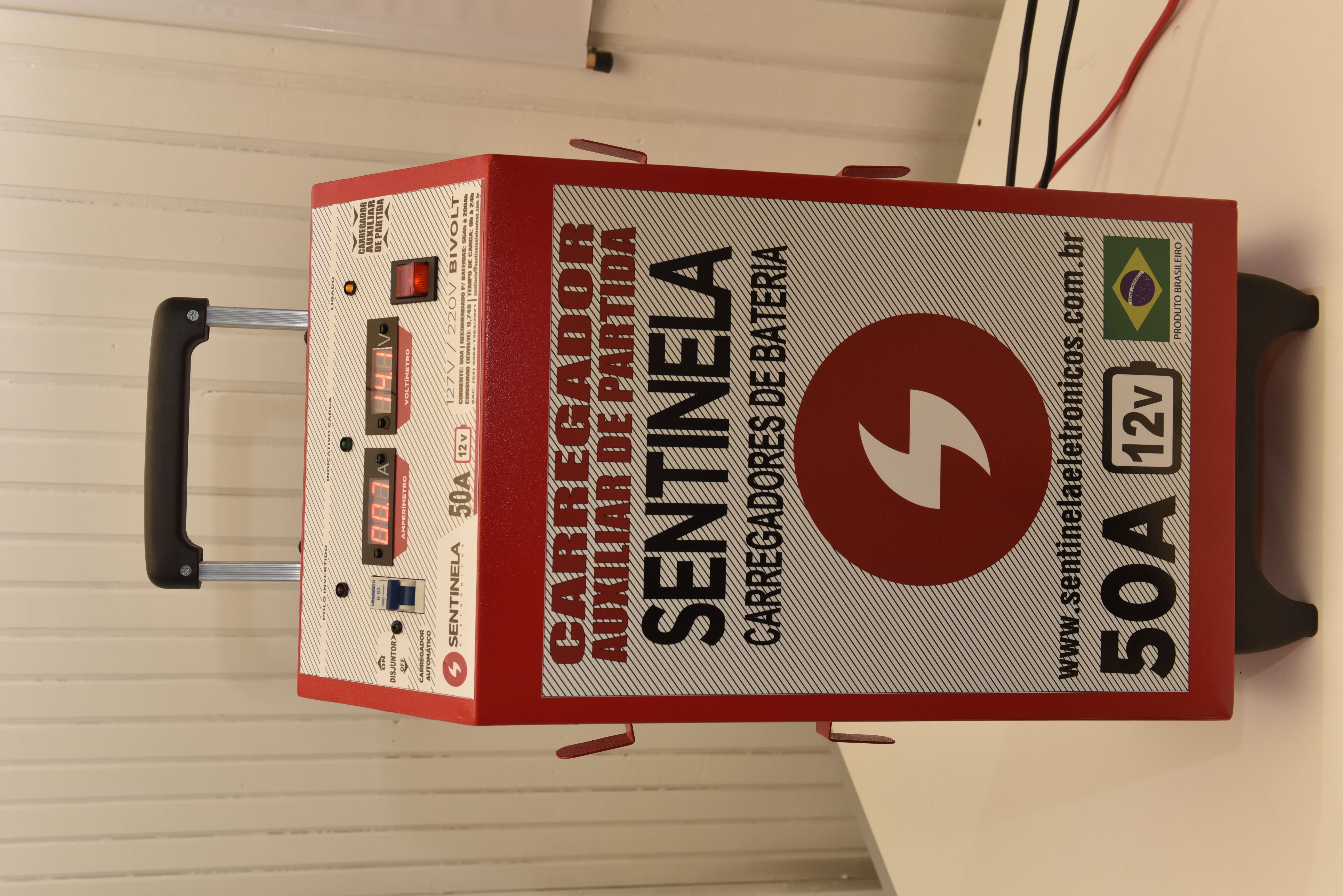 CARREGADOR BATERIA AUTOM�TICO 12V 50A COM AMPER�METRO AUXILIAR DE PARTIDA BIVOLT - Foto 1