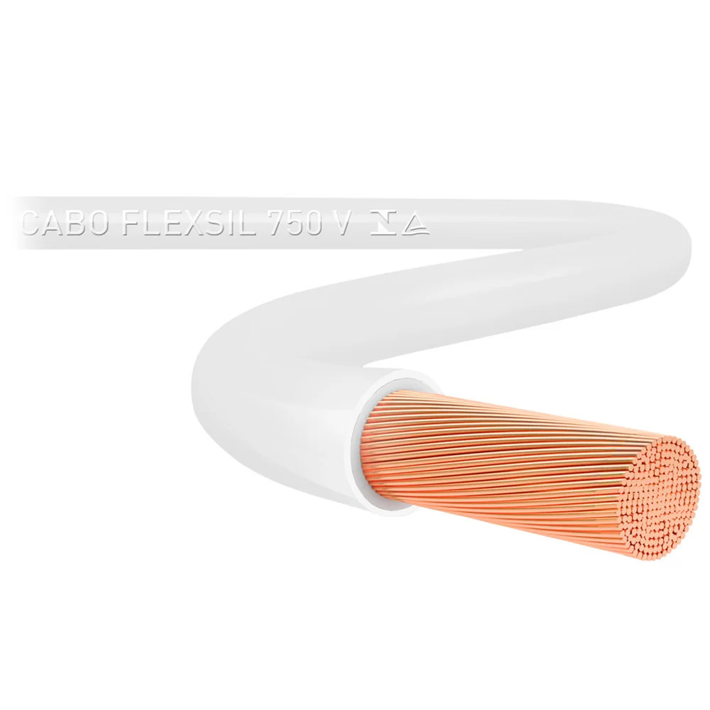 CABO FLEXIVEL 750V 6,00MM BRANCO (ROLO 100 METROS)