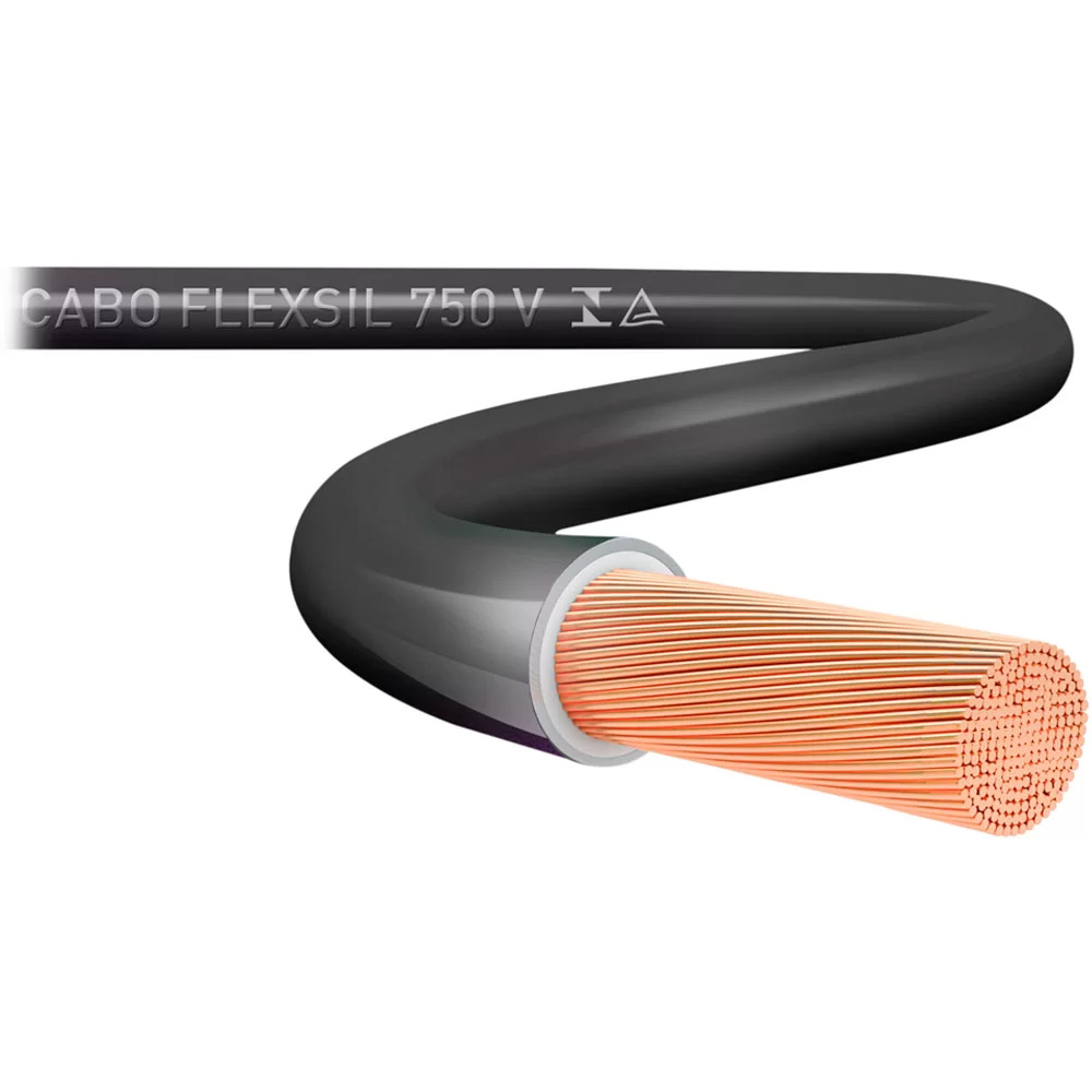 CABO FLEXIVEL 750V 10,00MM PRETO (ROLO 100 METROS)