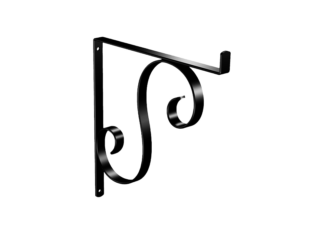 SUPORTE FLOREIRA CARACOL 20CM PRETO COM PARAFUSO RZFIX - Foto 1
