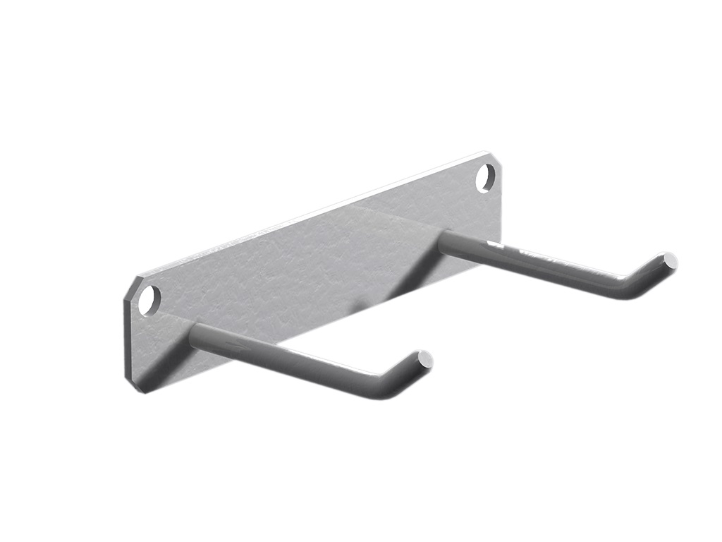 SUPORTE PENDURE 2 GANCHOS BRANCO 3KG RZFIX - Foto 1