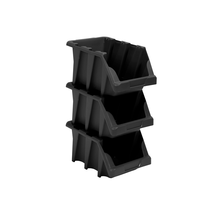 CAIXA PL�STICA BIN N3 PRETA EMPILH�VEL PR�TICA - Foto 1