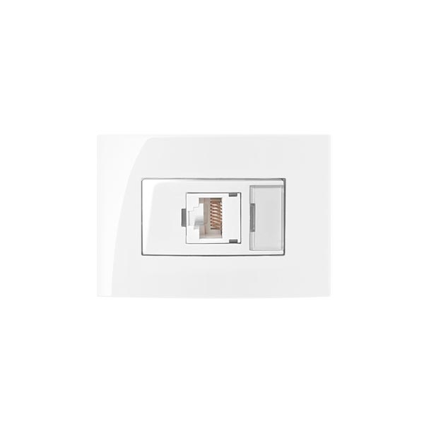 CONJUNTO 1 TOMADA RJ45 PARA MOVEL BRANCA SLEEK - Foto 1