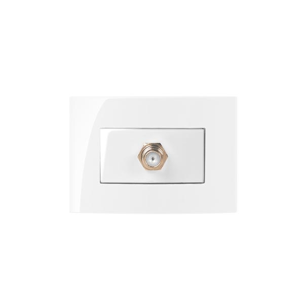 CONJUNTO 1 TOMADA TV COAXIAL 75 OHMS PARA MOVEL BRANCA SLEEK - Foto 1