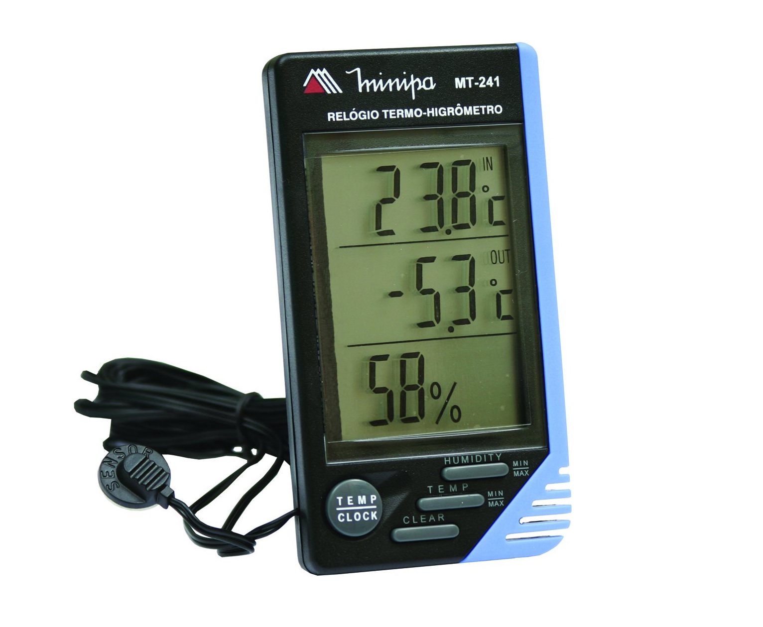 RELOGIO TERMO-HIGROMETRO MT-241 INT/EXT - Foto 1