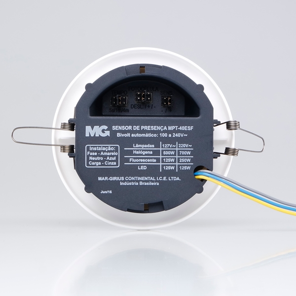 SENSOR DE PRESENA TETO EMBUTIR E SOBREPOR MPT-40ESF BRANCO  - Foto 4