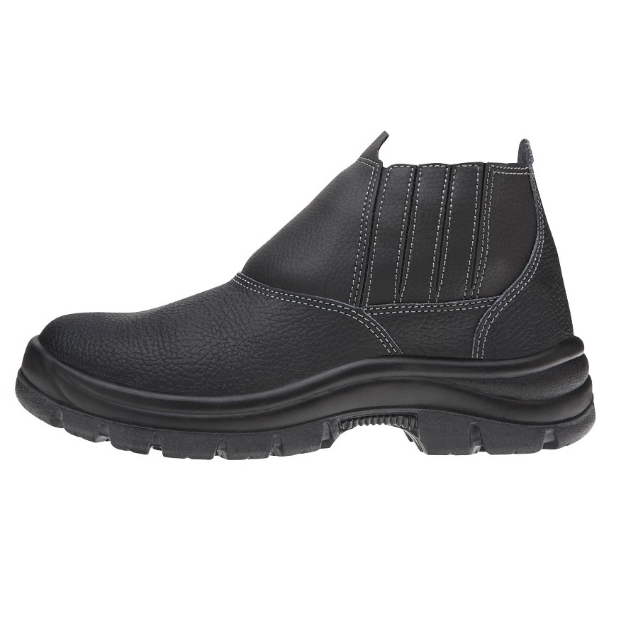 BOTINA 38 COURO PRETA ELASTICO BICO A�O SOLA PU BIDENSIDADE 11SFB48-A SAFETY FLEX CA43409 - Foto 2