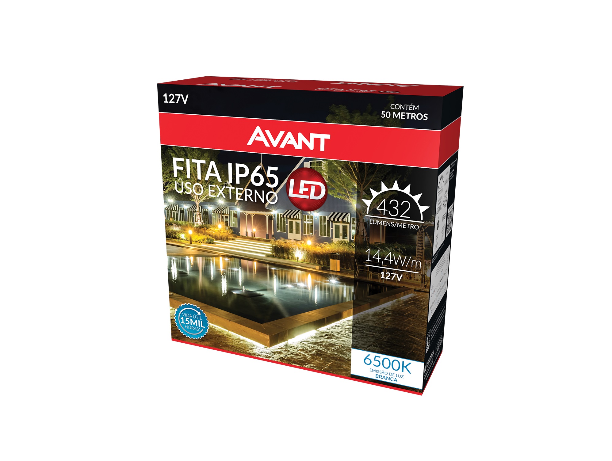 FITA LED EXTERNA 14,4W 6500K (BRANCA) 220V IP65