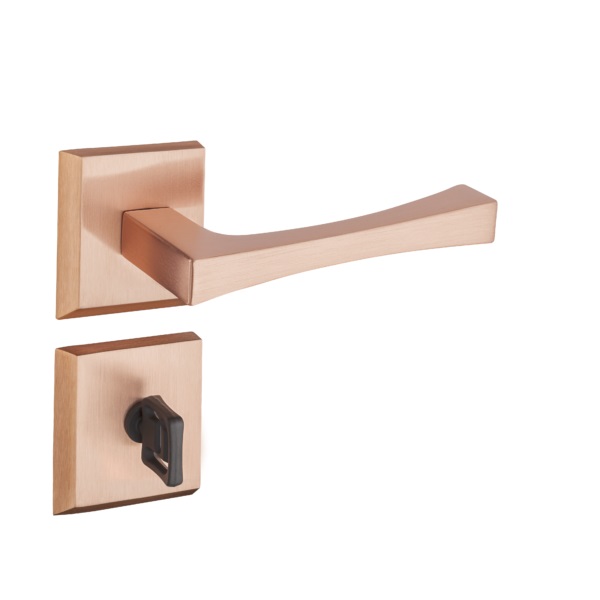 FECHADURA BANHEIRO VIVALDI ROSETA QUADRADA 2 885-90B ROSE ZAMAK - Foto 1