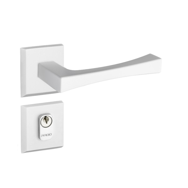 FECHADURA EXTERNA RETRO ROSETA QUADRADA 2 411-90E BRANCA ZAMAK - Foto 1
