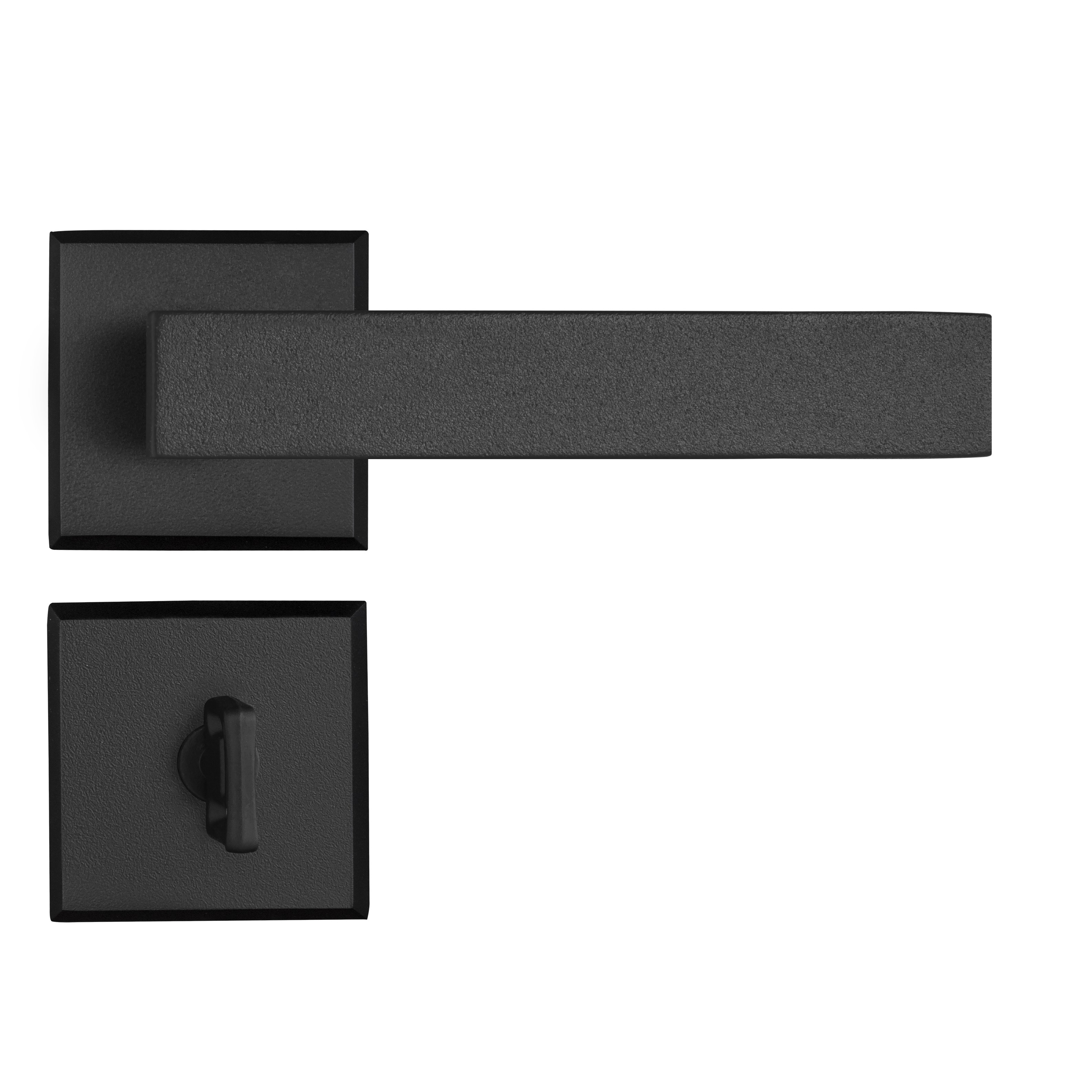 FECHADURA BANHEIRO RETRO ROSETA QUADRADA 2 411-90B PRETA ZAMAK - Foto 1